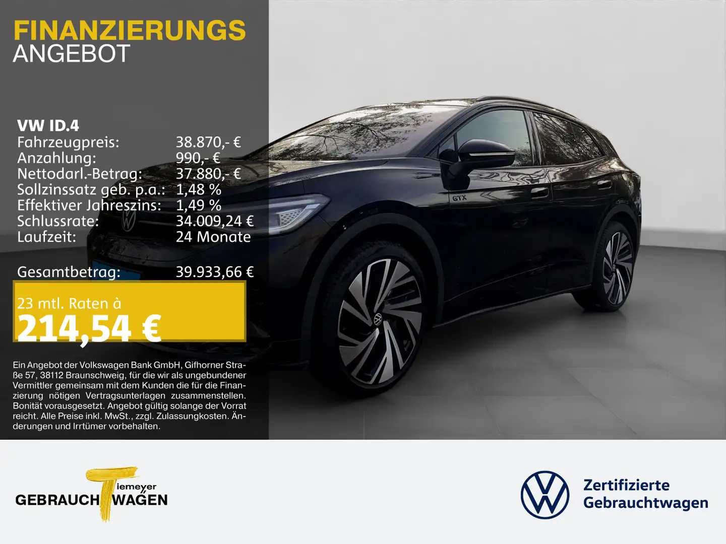 Volkswagen ID.4 GTX 4M LM21 WÄRMEPUMPE NAVI SITZHZG Noir - 1