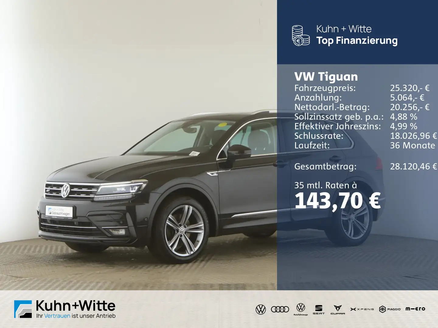 Volkswagen Tiguan 2.0 TDI Highline 4M *Pano*AHK*LED*RFK*Nav Noir - 1
