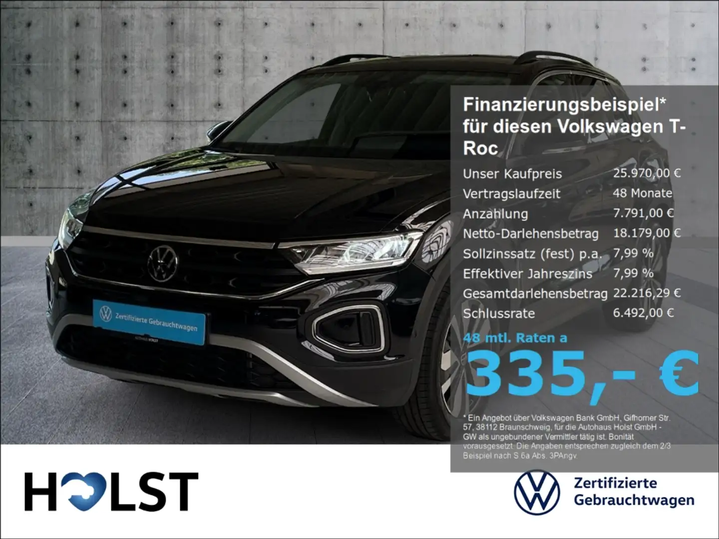 Volkswagen T-Roc 1.0TSI Move, RüFaKa, ACC, SHZ, IQ.DRIVE Schwarz - 1