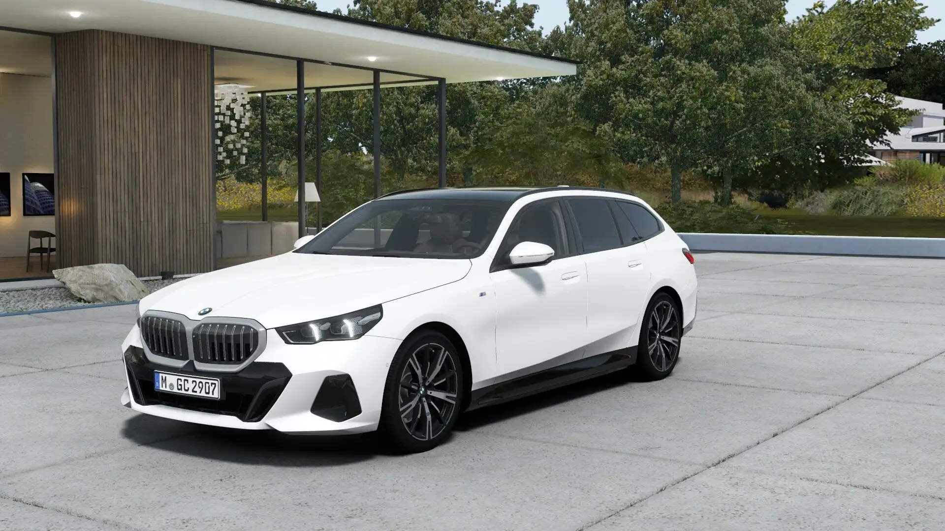 BMW 520 i Touring M Sport 20" AHK Pano Memory Standhzg. H& Weiß - 2