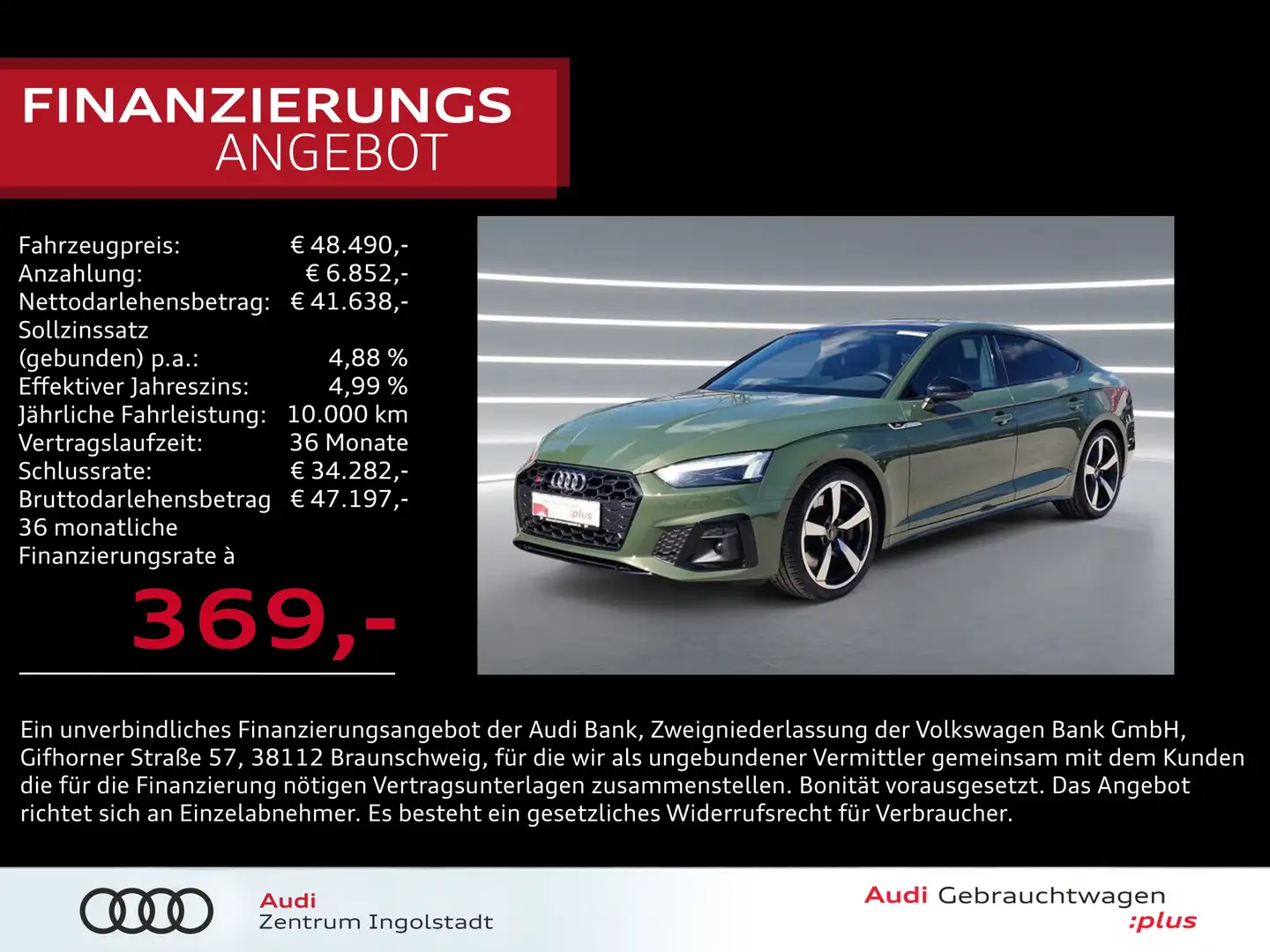 Audi S5 Sportback TDI qu LASER Pano B&O Optik-schwarz Groen - 1