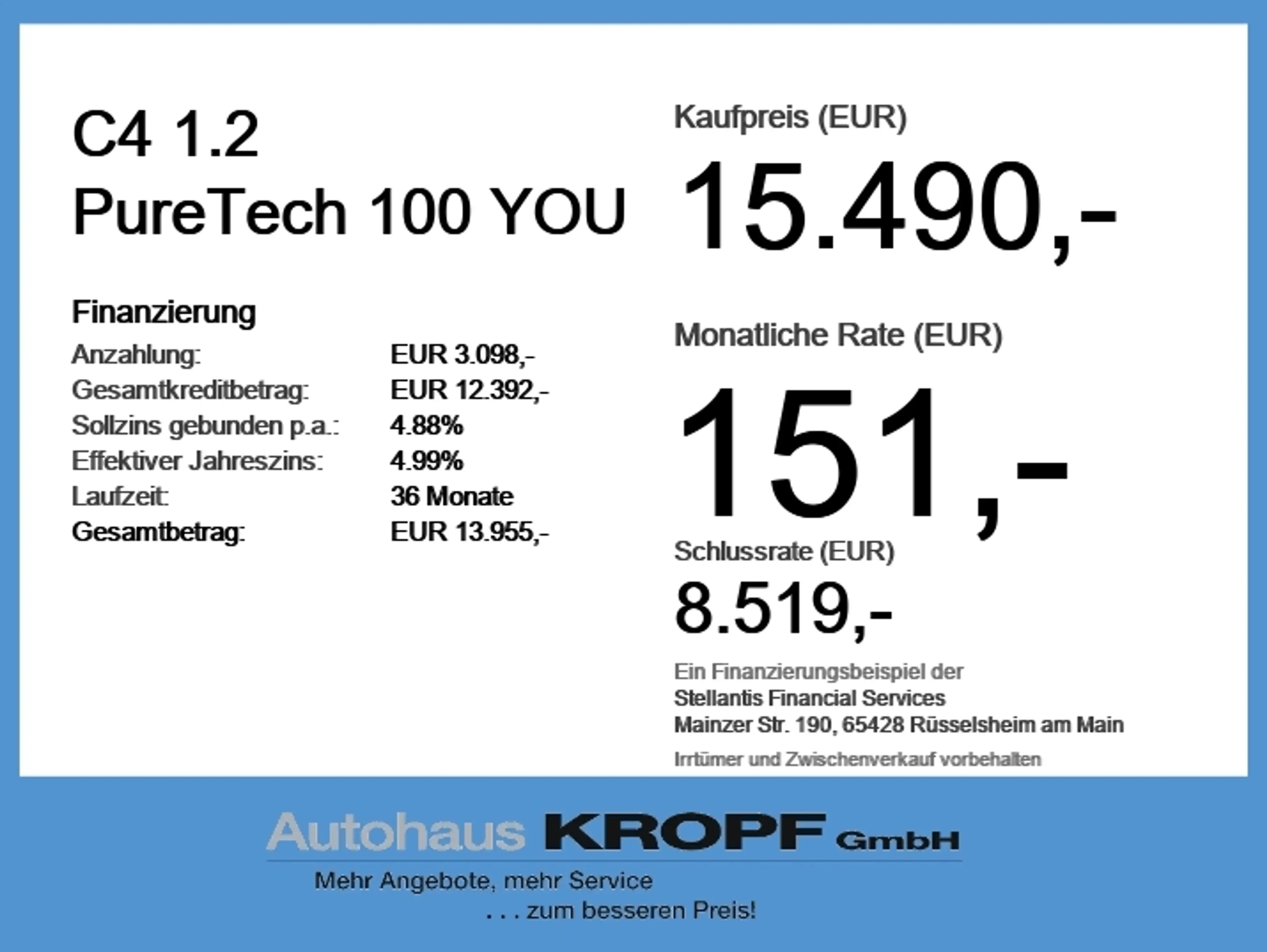 Citroen C4 1.2 PureTech 100 YOU 2xKlima+Kam.+KlimaA+PDC — photo 6