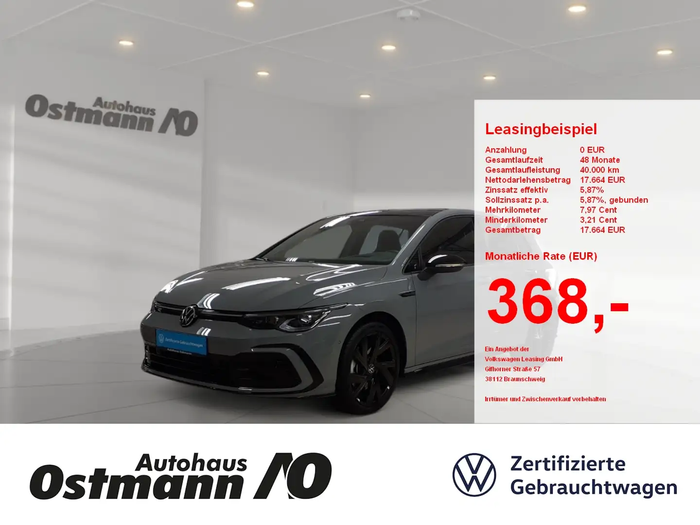 Volkswagen Golf VIII 2.0TSI Matrix*ACC*Navi*Standh*R-Line Grau - 1