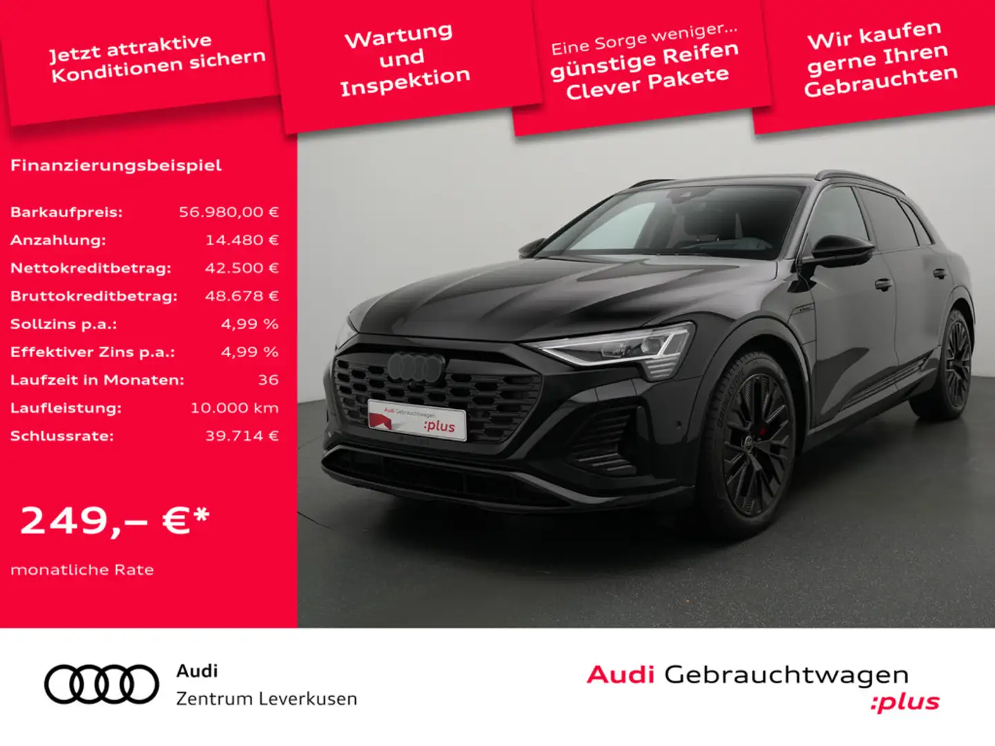 Audi Q8 e-tron LEDER NAVI HUD VIRT CARPLAY SHZ PANO Schwarz - 1