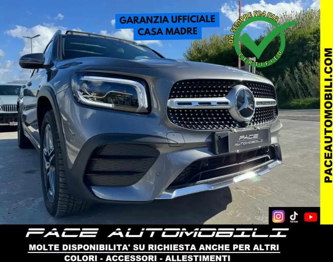 Mercedes-Benz GLB 200 D AMG PREMIUM PACK LED NAVI 360 TETTO PDC KAMERA Grigio - 1