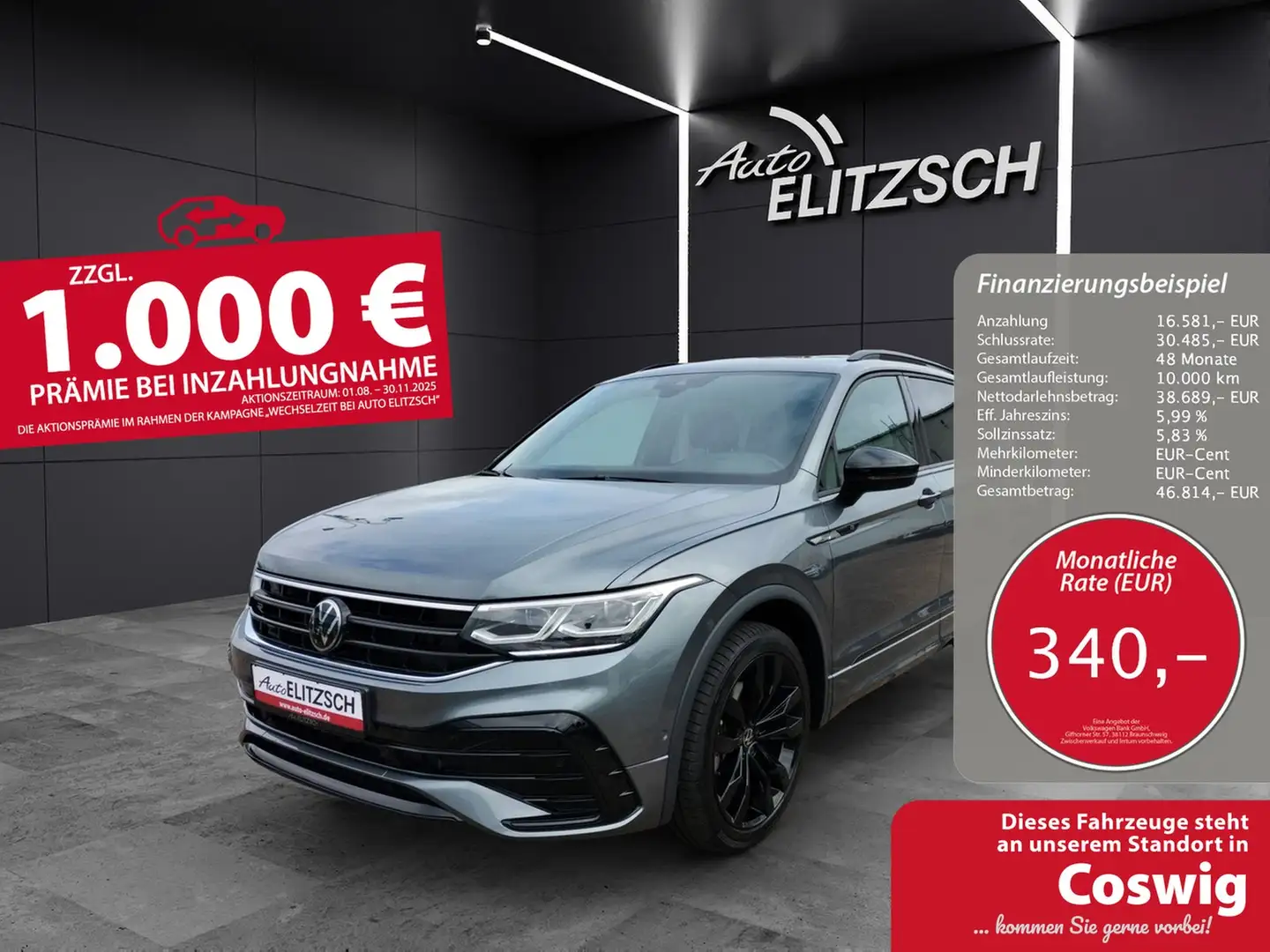 Volkswagen Tiguan Allspace R-Line TDI 4M DSG IQ.Light ACC AHK STH SH HuD R... Grau - 1