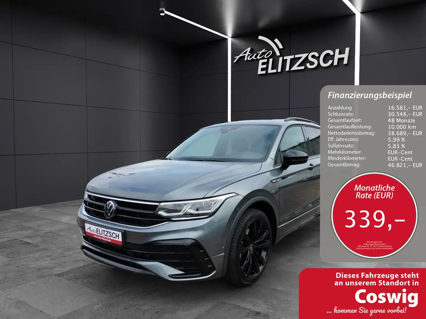 Volkswagen Tiguan Allspace R-Line TDI 4M Matrix STHZG AHK HuD ACC SH RearV... Grau - 1