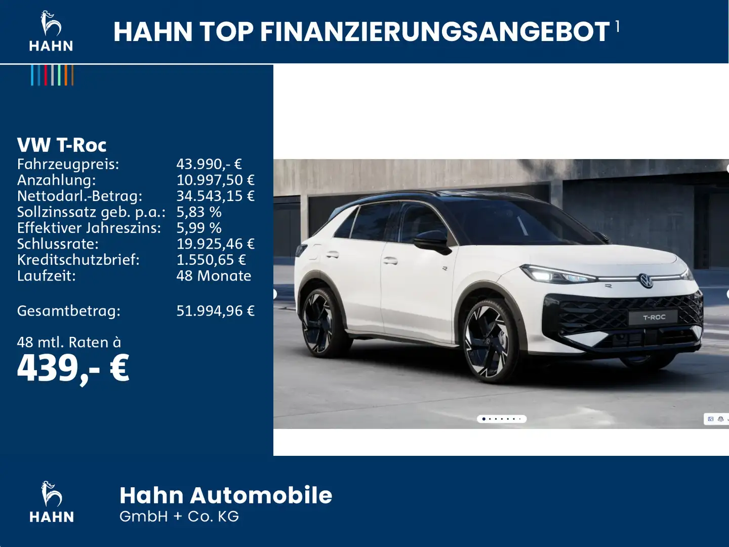 Volkswagen T-Roc R-Line 1.5eTSI 110kW 360° NAVI BLACK WKR Blanc - 2