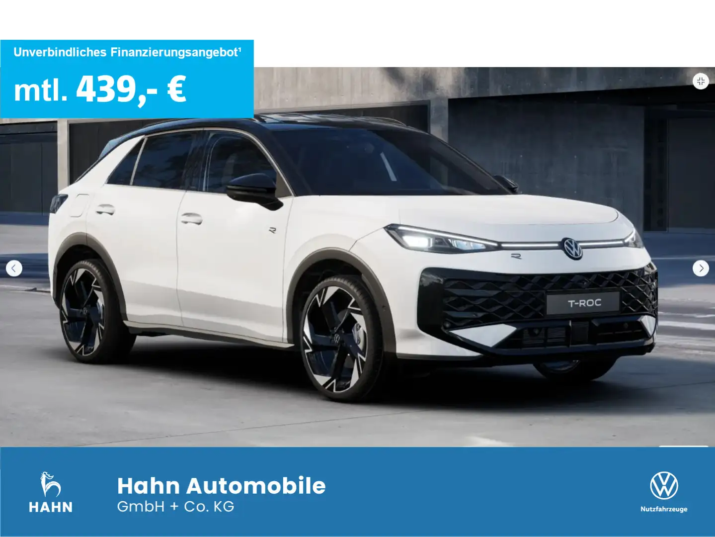 Volkswagen T-Roc R-Line 1.5eTSI 110kW 360° NAVI BLACK WKR Blanc - 1