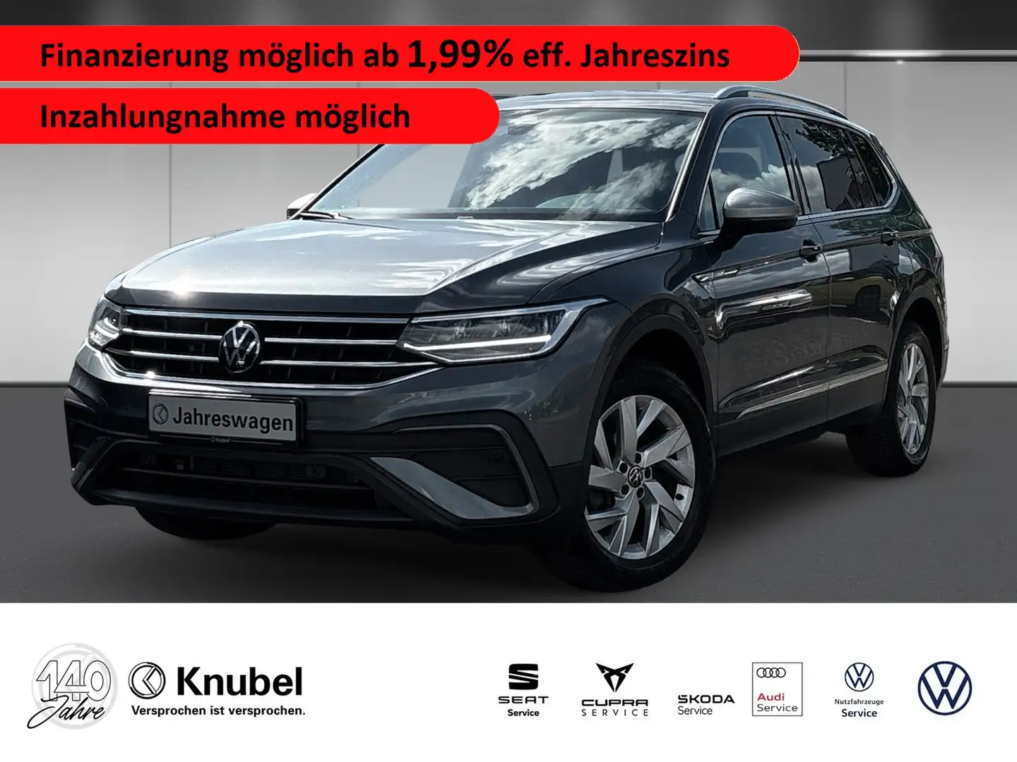 Volkswagen Tiguan Allspace Life 2.0 TDI DSG LED AHK ACC Navi 7-Sitzer Grau - 1
