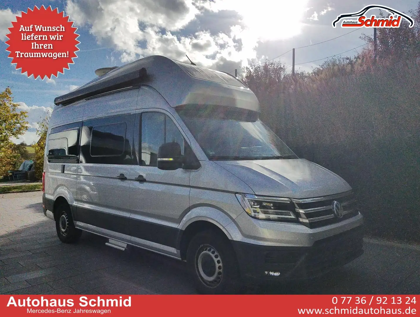 Volkswagen Grand California 600 3,5 to 2.0TDi Hochbett, Solarpanel, AHK, Sa... Silber - 1