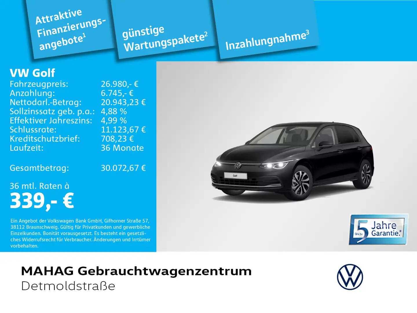 Volkswagen Golf Active Schwarz - 1