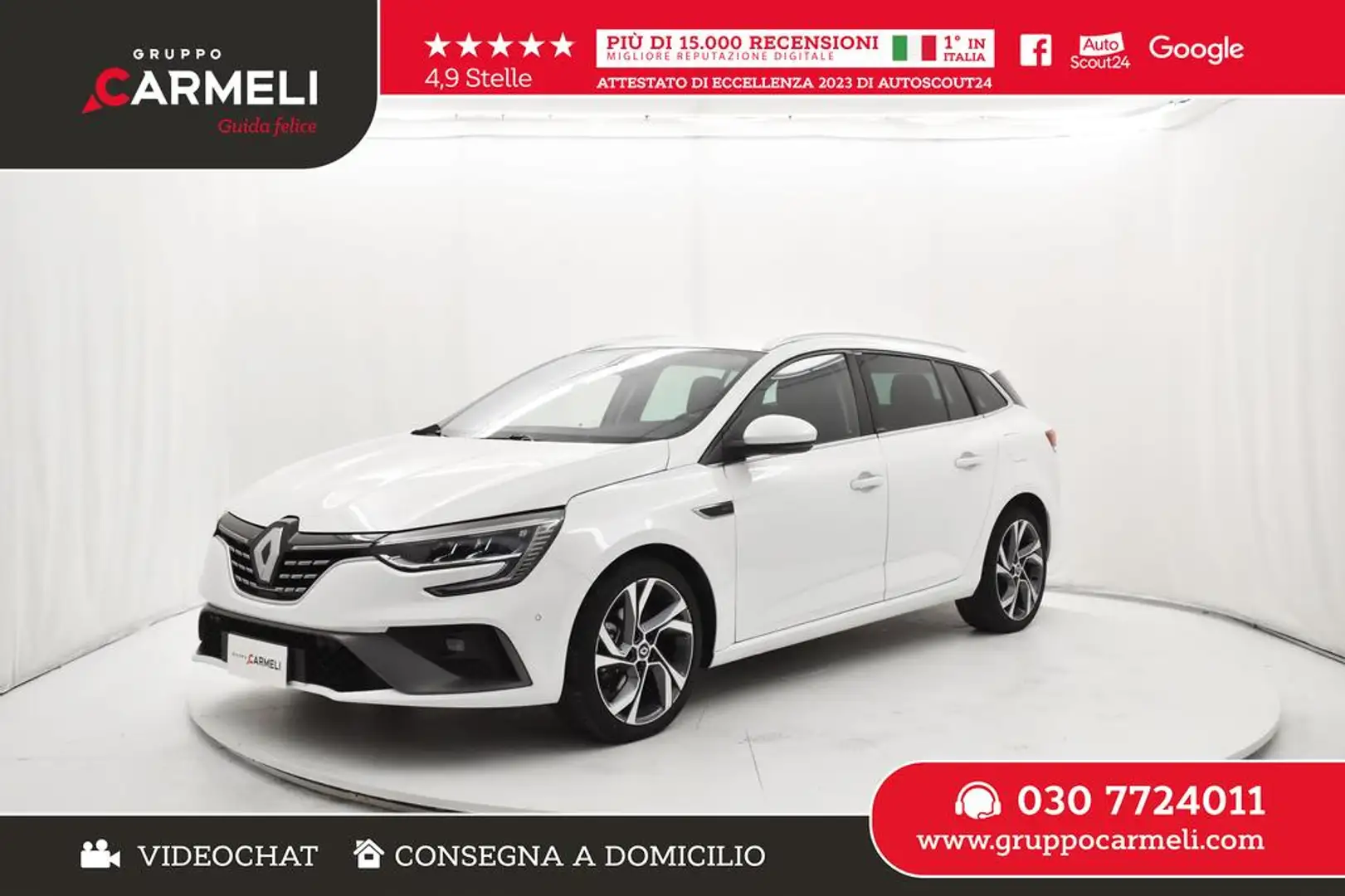 Renault Megane Sporter 1.3 tce R.S. Line 160cv edc Fap Bianco - 1