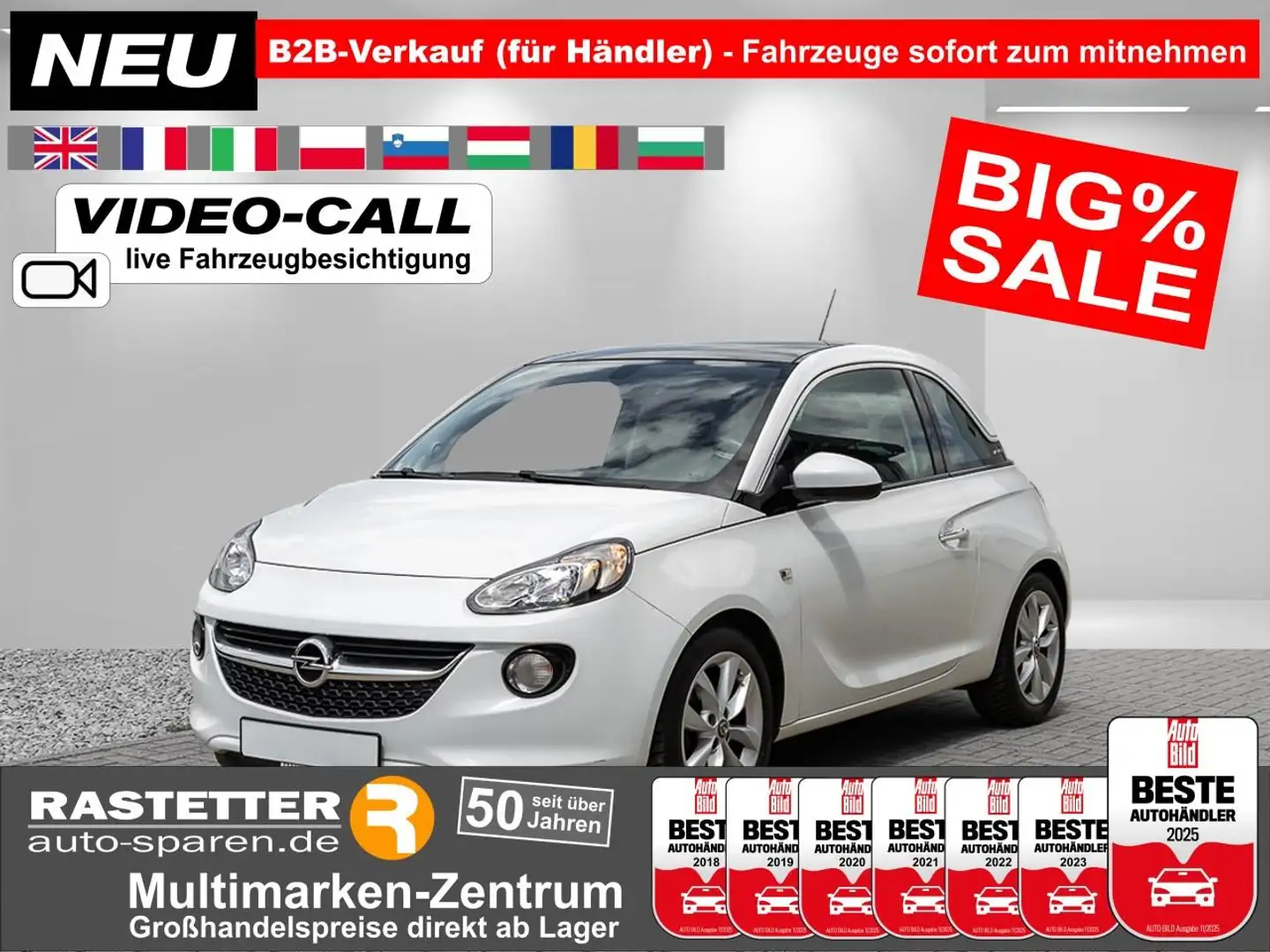 Opel Adam 1.4 Jam Pano+Teilled+Winter+Sicht+Klima+LMF+Temp+B Weiß - 1