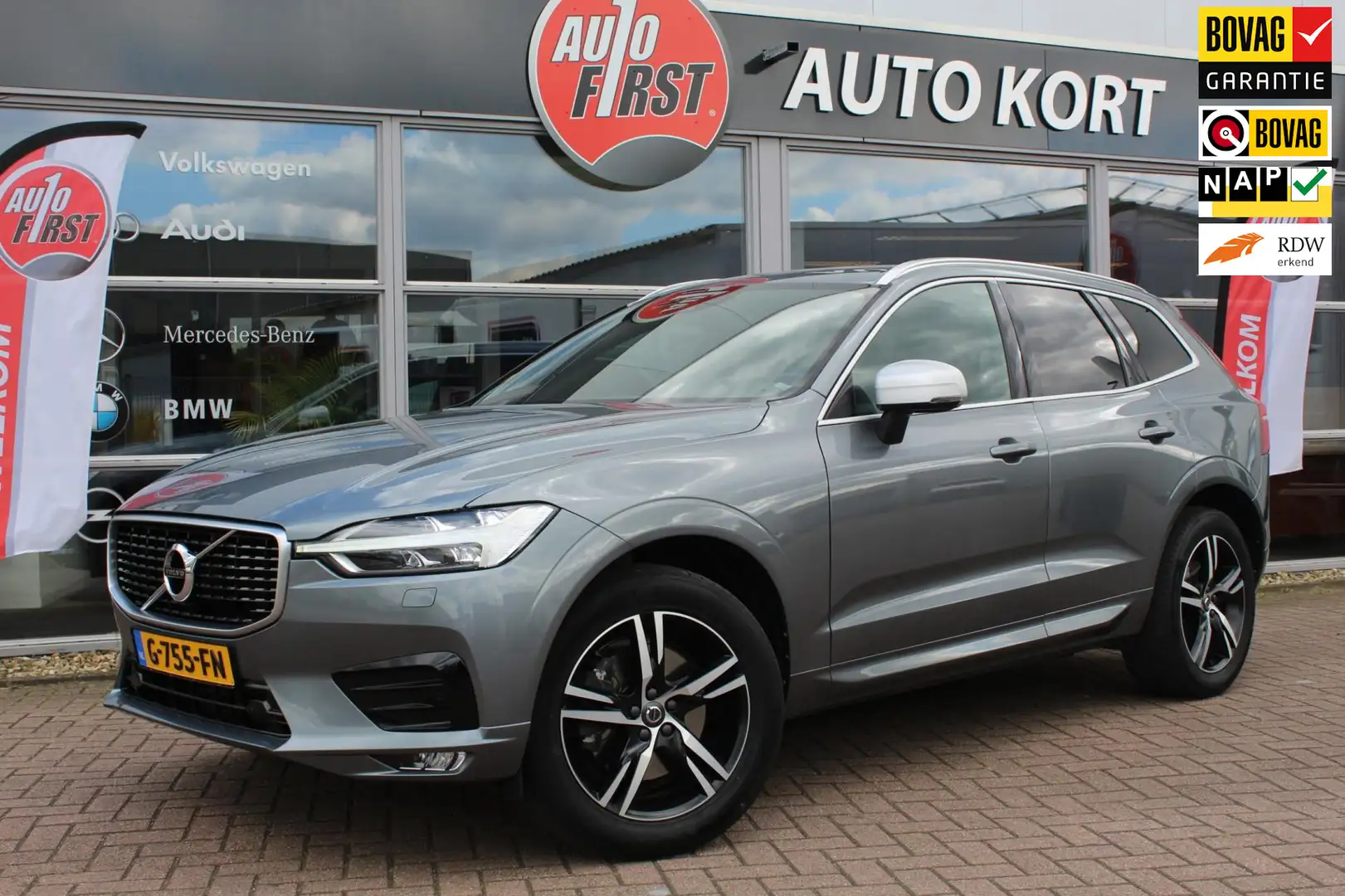 Volvo XC60 2.0 T5 R-Design, leer/trekhaak/head-up/pano Grijs - 1