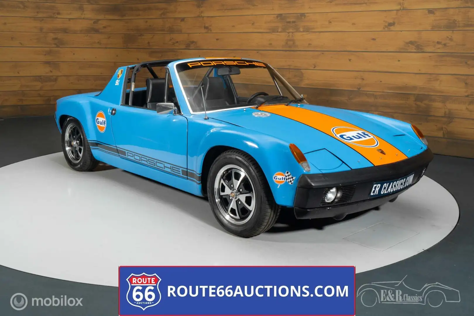 Porsche 914 cabriolet | Route 66 Auctions Blauw - 1