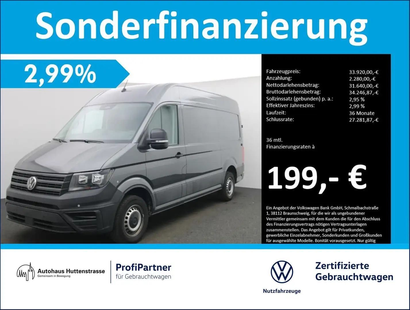 Volkswagen Crafter 35 Kasten 2.0 TDI MR VIRTUAL KAMERA Gris - 1