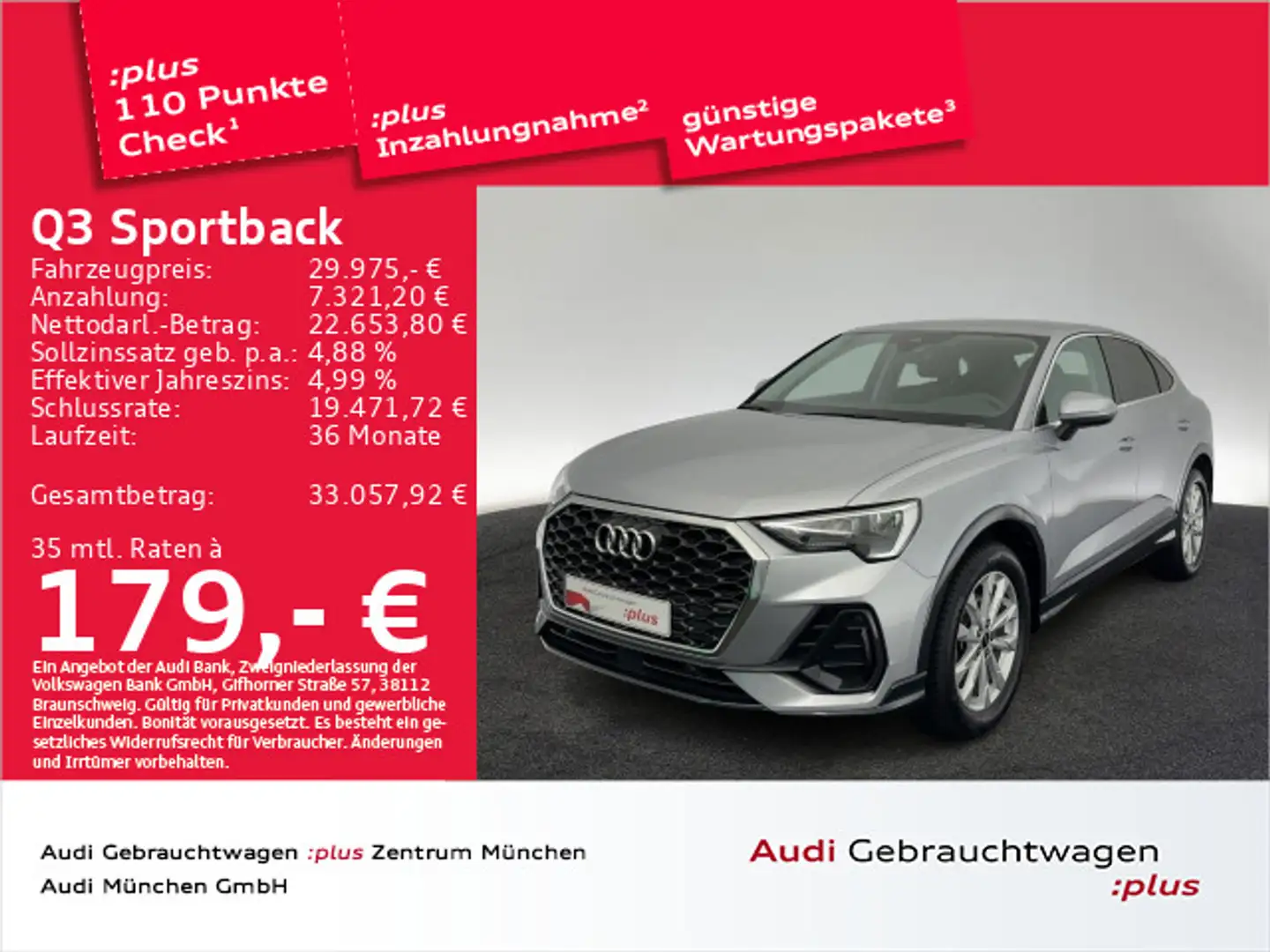 Audi Q3 35 TFSI AHK/Virtual+/Navi+/PDC+/Sit Plateado - 1