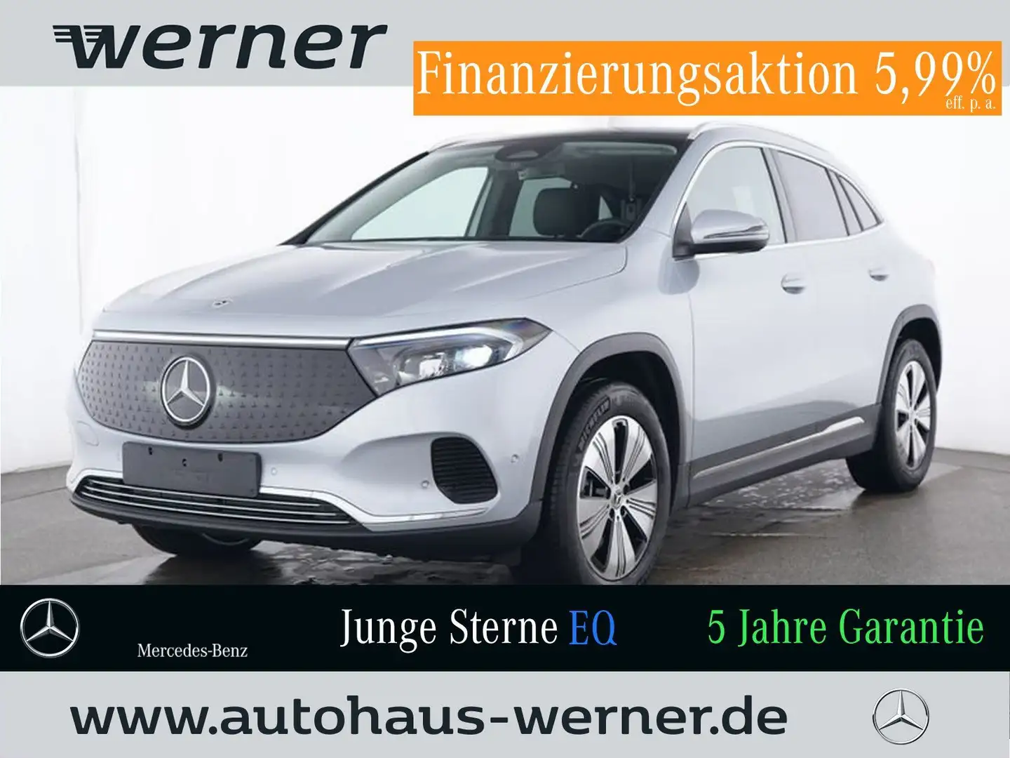 Mercedes-Benz EQA 300 4M PROG-ADVANCED PANO FAP AHK WDGLAS VZA Silber - 1
