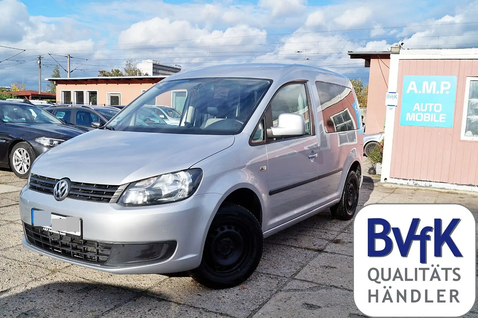 Volkswagen Caddy 1.6TDI, TÜV-10.27, Klima, AHK, Navi, PDC, Silber - 1