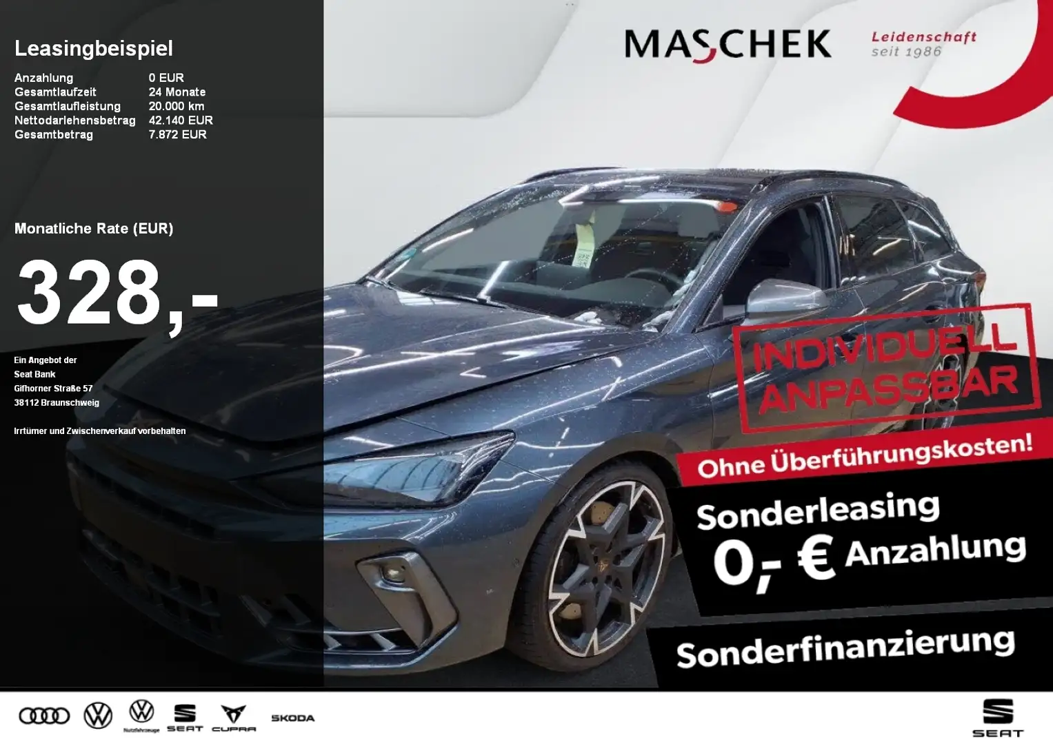 CUPRA Leon Sportstourer VZ 2.0 TSI Pano AHK Matrix Sitzh Senn Grau - 1