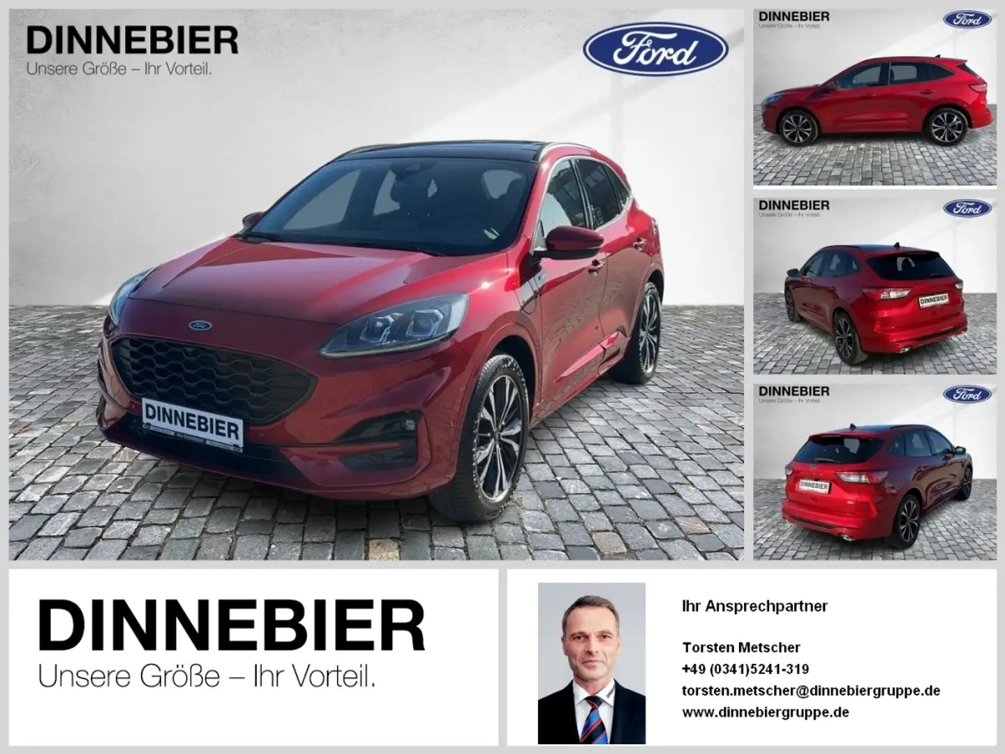 Ford Kuga ST-Line X LED+AHK+Glasdach+Kamera+SHZ Roşu - 1