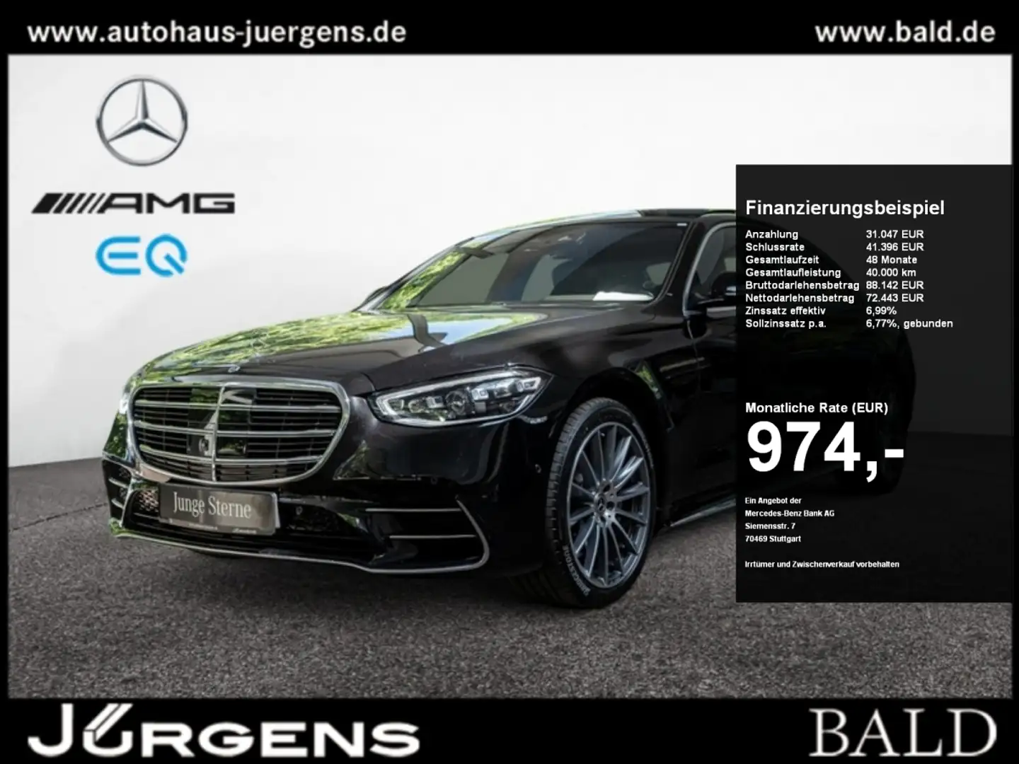 Mercedes-Benz S 350 d 4M L AMG-Sport/Pano/Burm/Fond-Entertain Zwart - 1