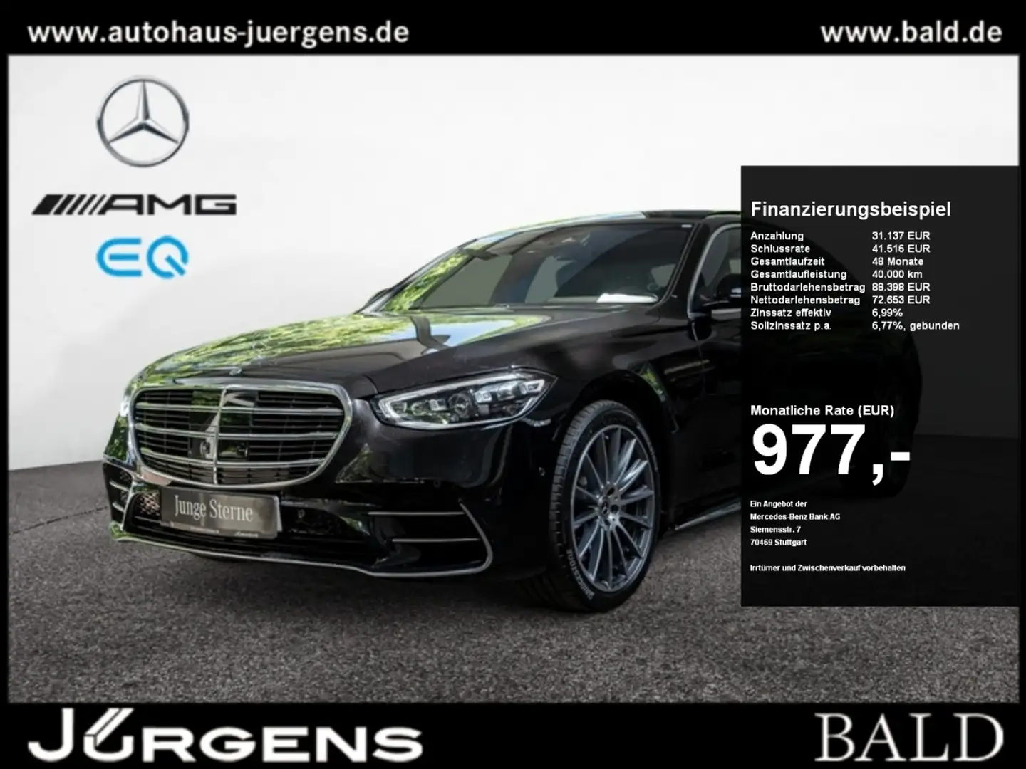 Mercedes-Benz S 350 d 4M L AMG-Sport/Pano/Burm/Fond-Entertain Zwart - 1