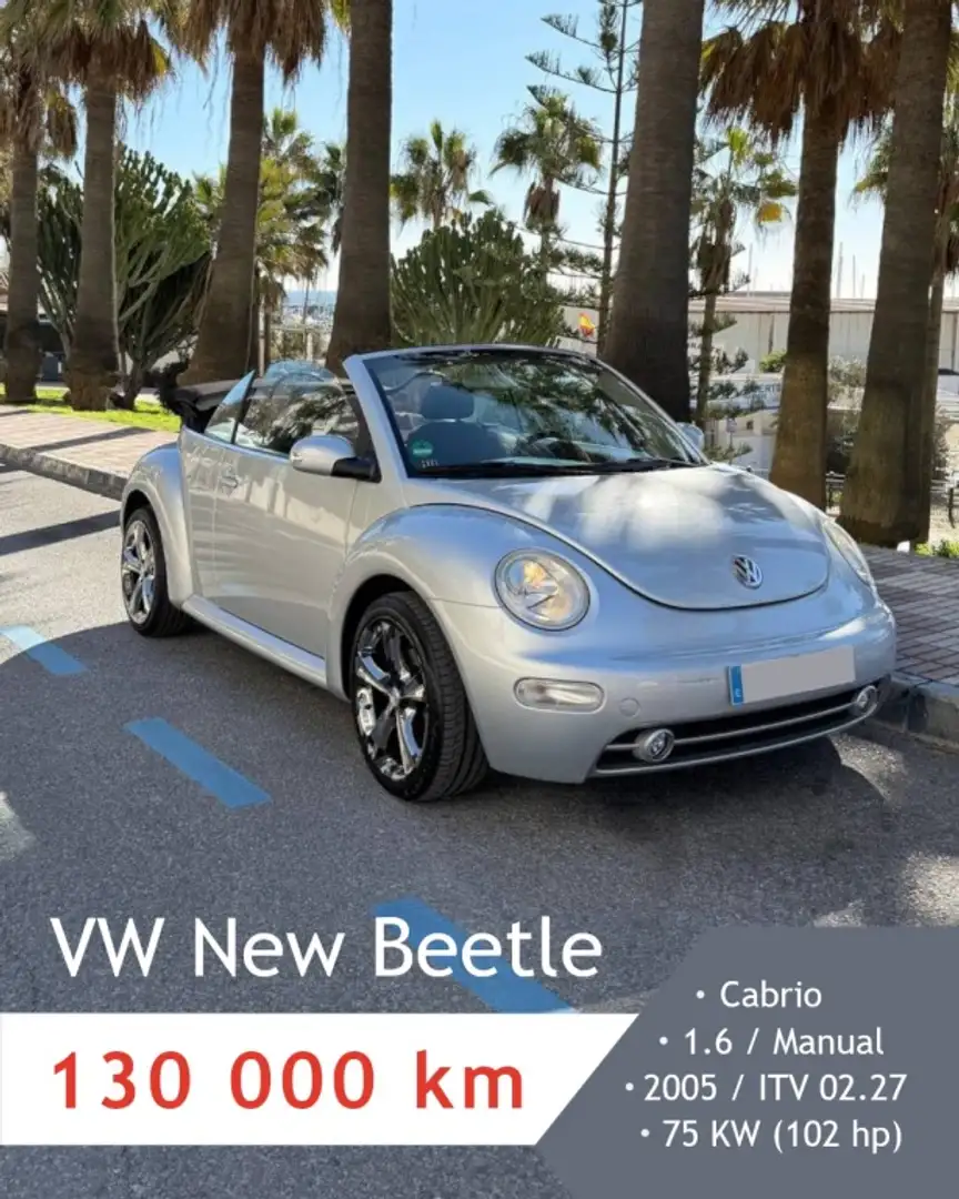 Volkswagen Beetle Cabrio 1.6 Plateado - 1