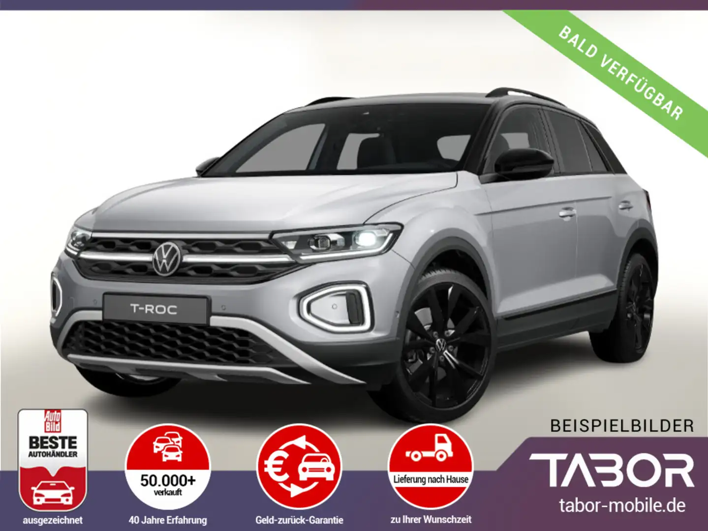 Volkswagen T-Roc 150 DSG Style BlackP Matrix Nav EHK IQDriv Silber - 1
