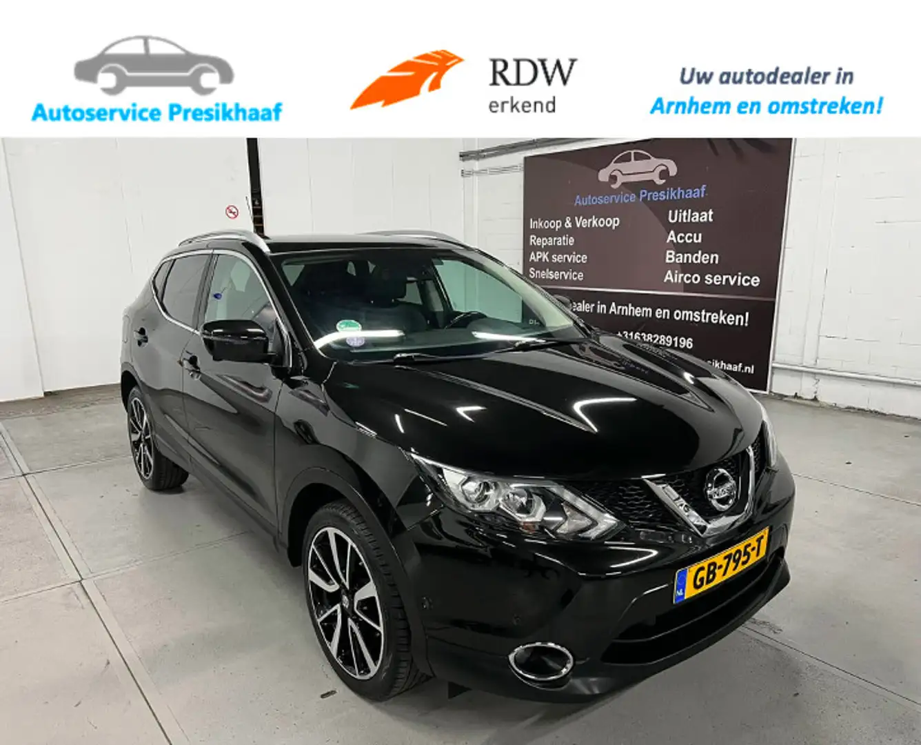 Nissan Qashqai 1.2 Tekna Automaat PANODAK / LEDER-BEKLEDING Zwart - 1