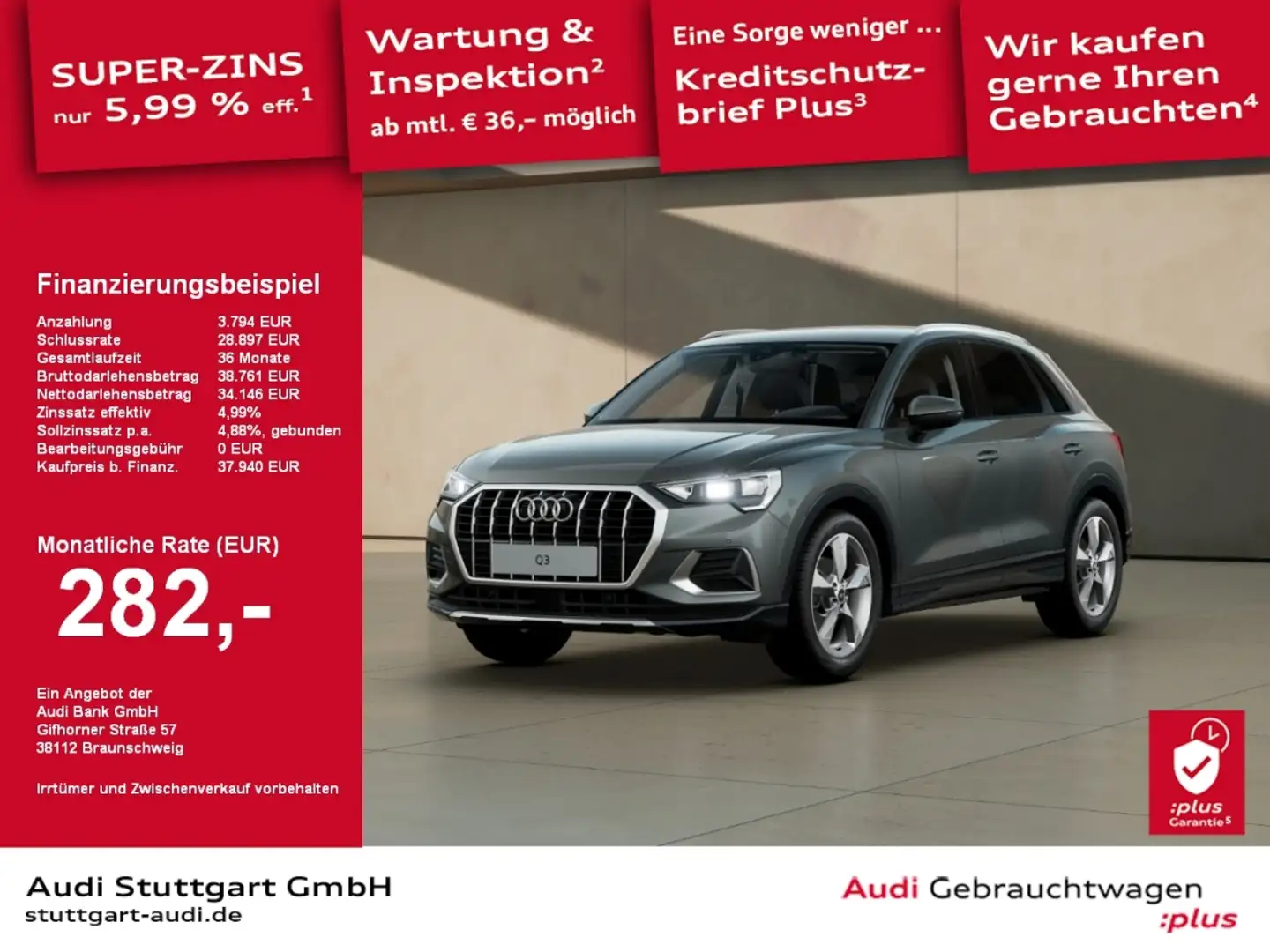Audi Q3 advanced 35 TFSI S tronic AHK SHZ Keyless VC Szary - 1