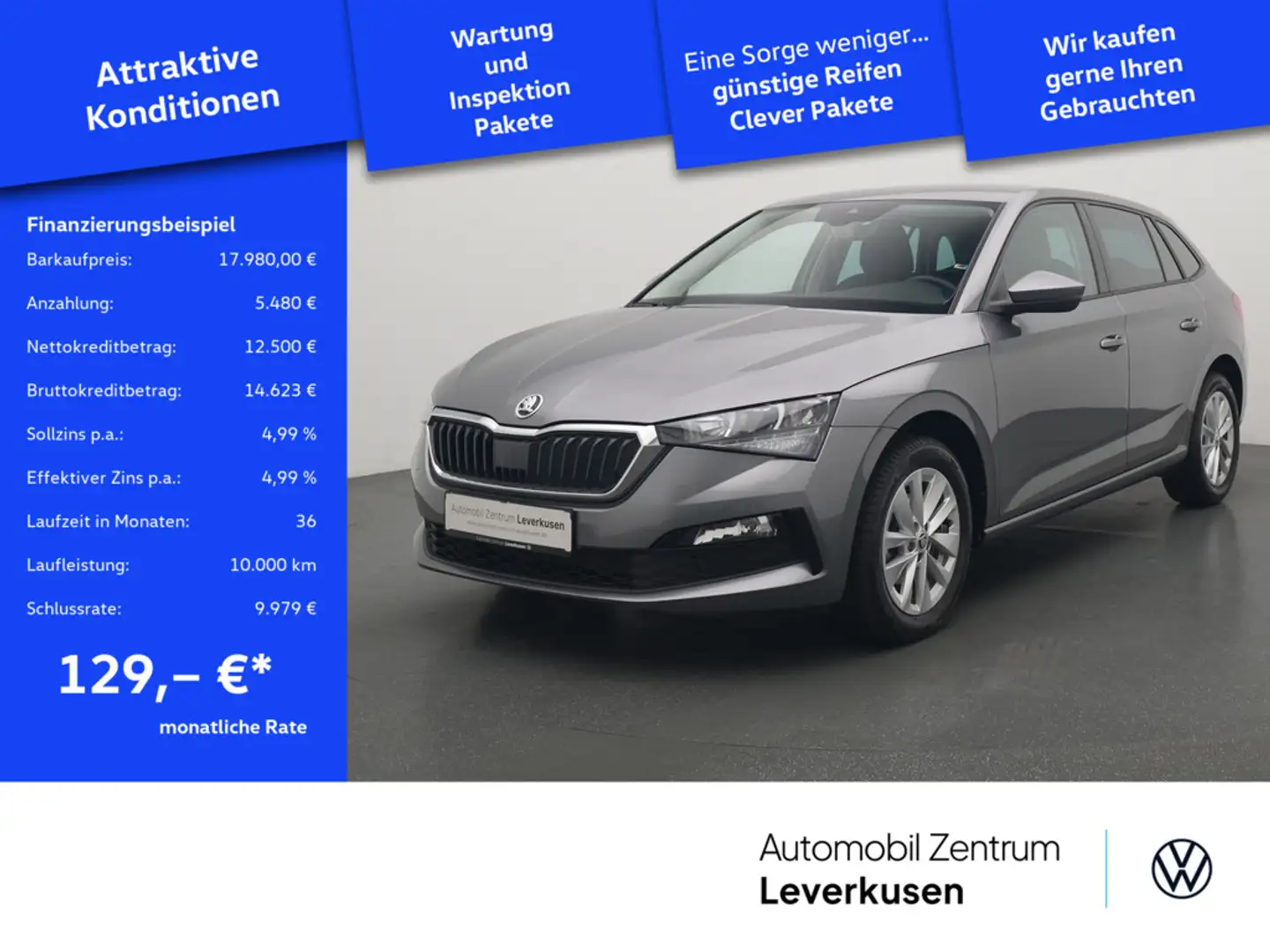 Skoda Scala Ambition ACC SHZ VIRT CARPLAY PORT NAVI Gris - 1