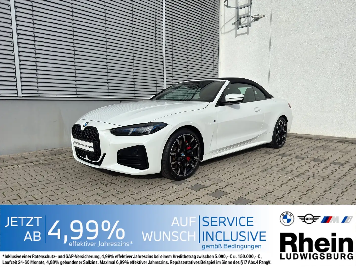 BMW 420 i Cabrio LED Navi DrivAs ParkAs+ HiFi SHZ Weiß - 1