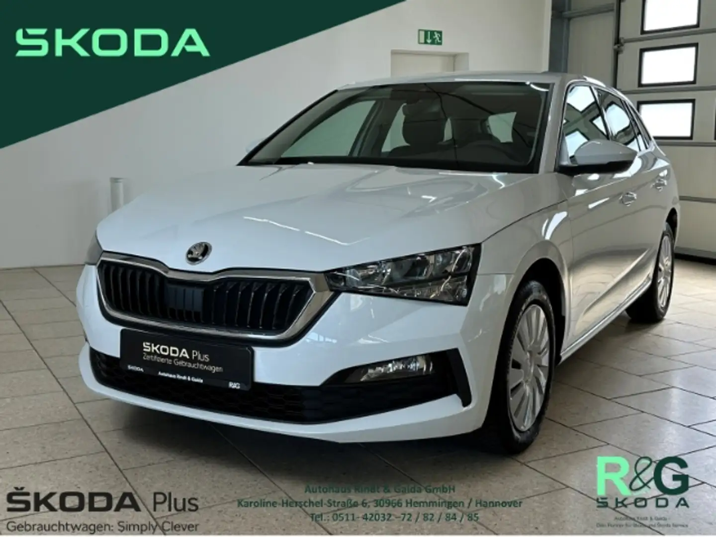 Skoda Scala Cool Plus 1.0 TSI SHZ Freisprech Klima PDC Blanc - 1