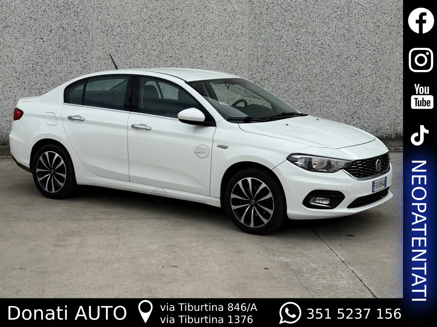 Fiat Tipo 5p 1.3 mjt Lounge 95cv - Retrocamera Dinamica Weiß - 1