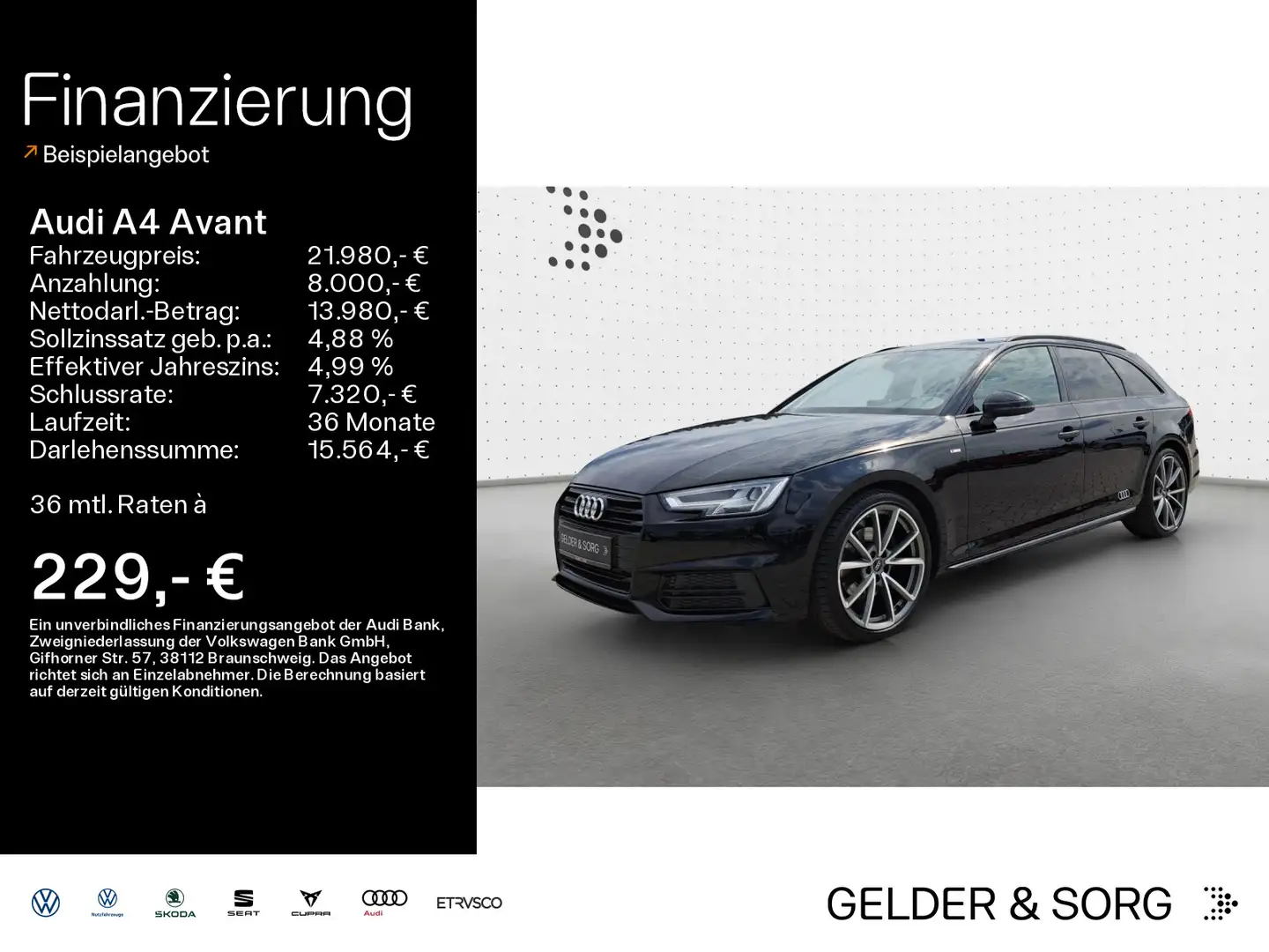 Audi A4 40 TFSI S-line*NAVI*GRA*SHZ*NAVI* Noir - 1