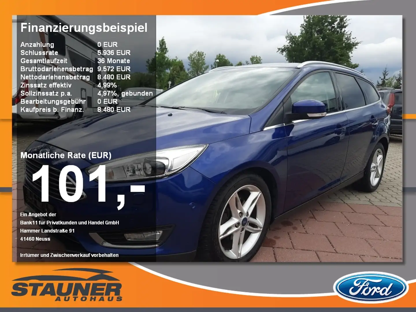 Ford Focus Turnier 1.0 EcoBoost Titanium Bi-Xenon Mavi - 1