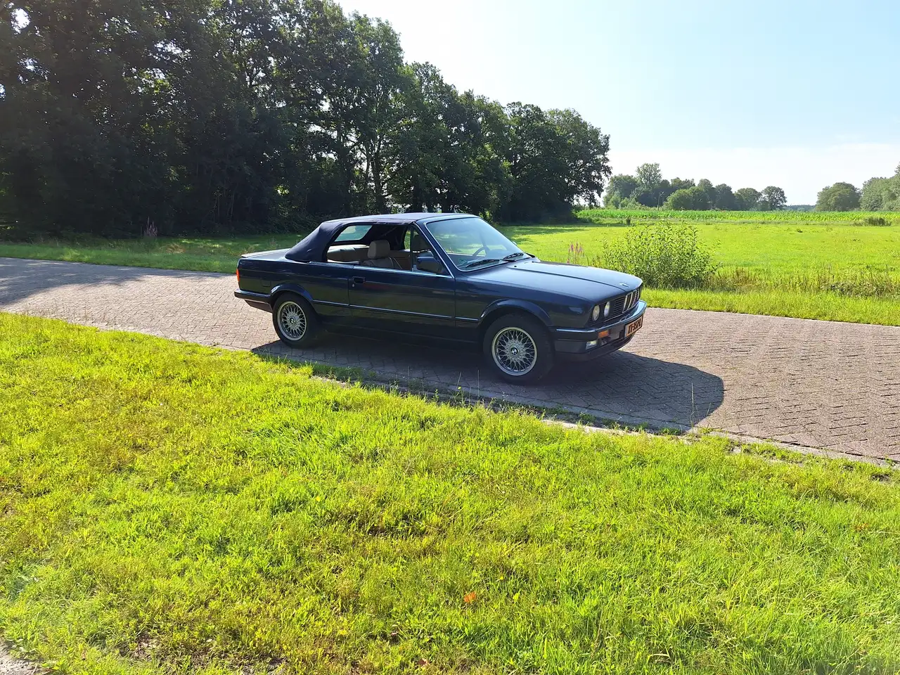BMW 325 i cabrio E30 (1989) royalblau beige leder 158000km, foto 6