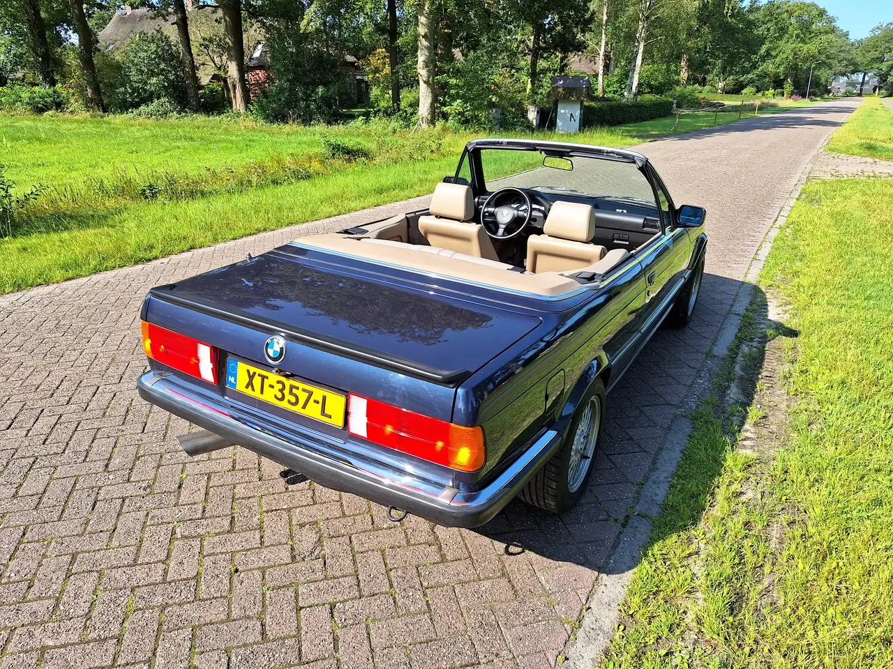BMW 325 i cabrio E30 (1989) royalblau beige leder 158000km, foto 7