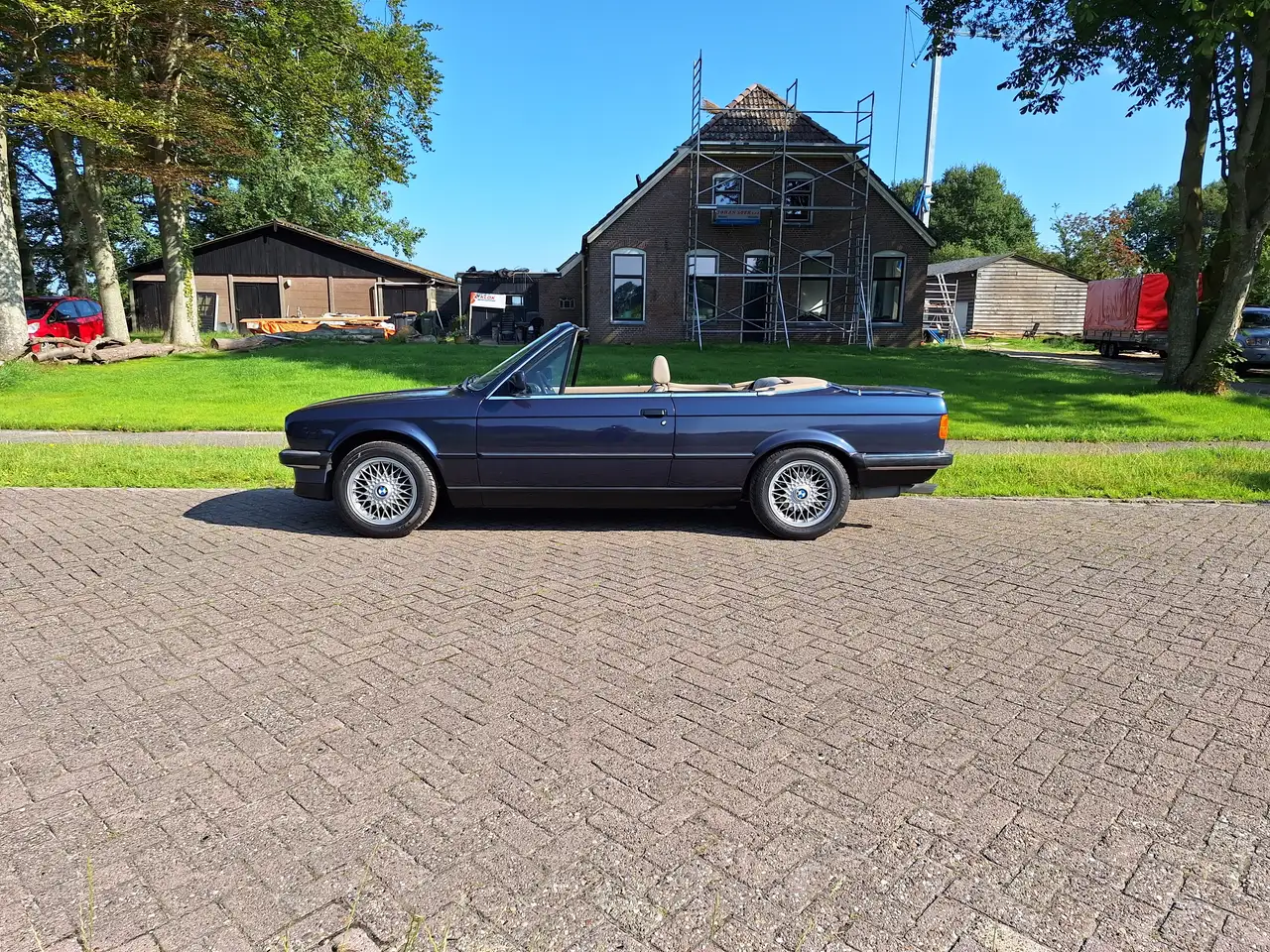 BMW 325 i cabrio E30 (1989) royalblau beige leder 158000km, foto 3