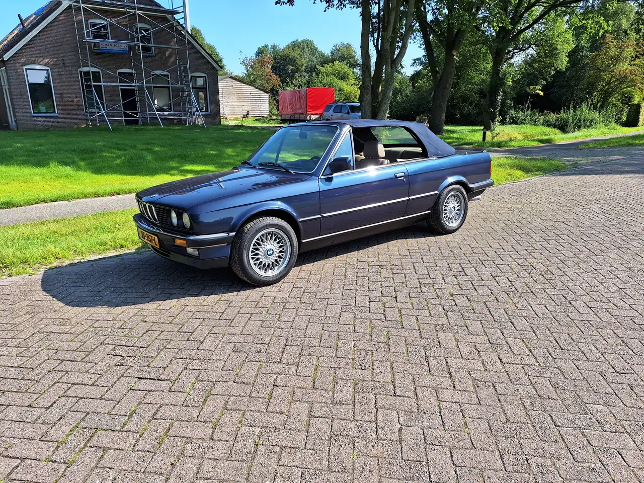 BMW 325 i cabrio E30 (1989) royalblau beige leder 158000km, foto 4