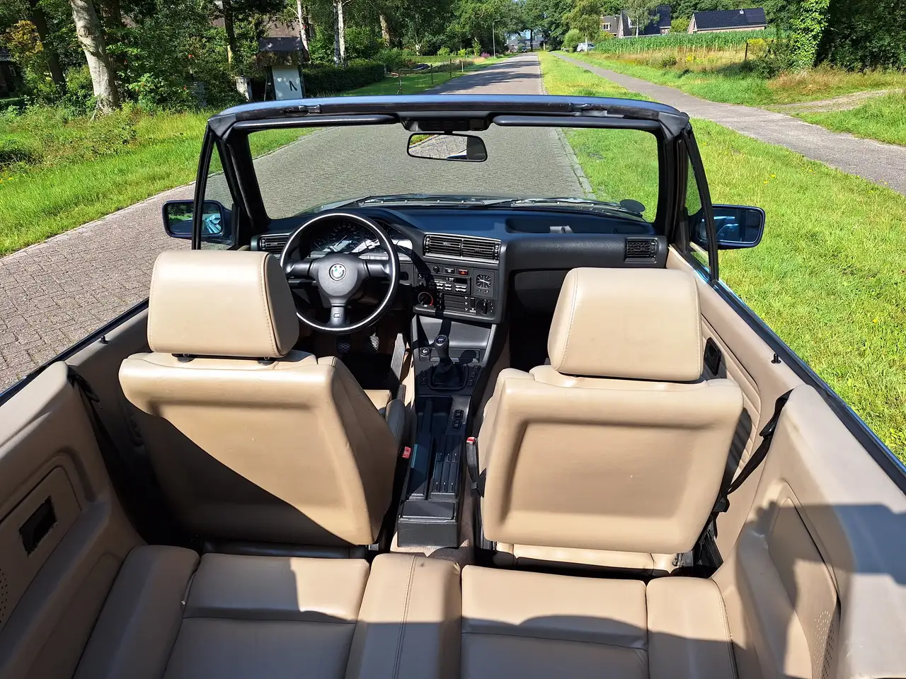 BMW 325 i cabrio E30 (1989) royalblau beige leder 158000km, foto 8