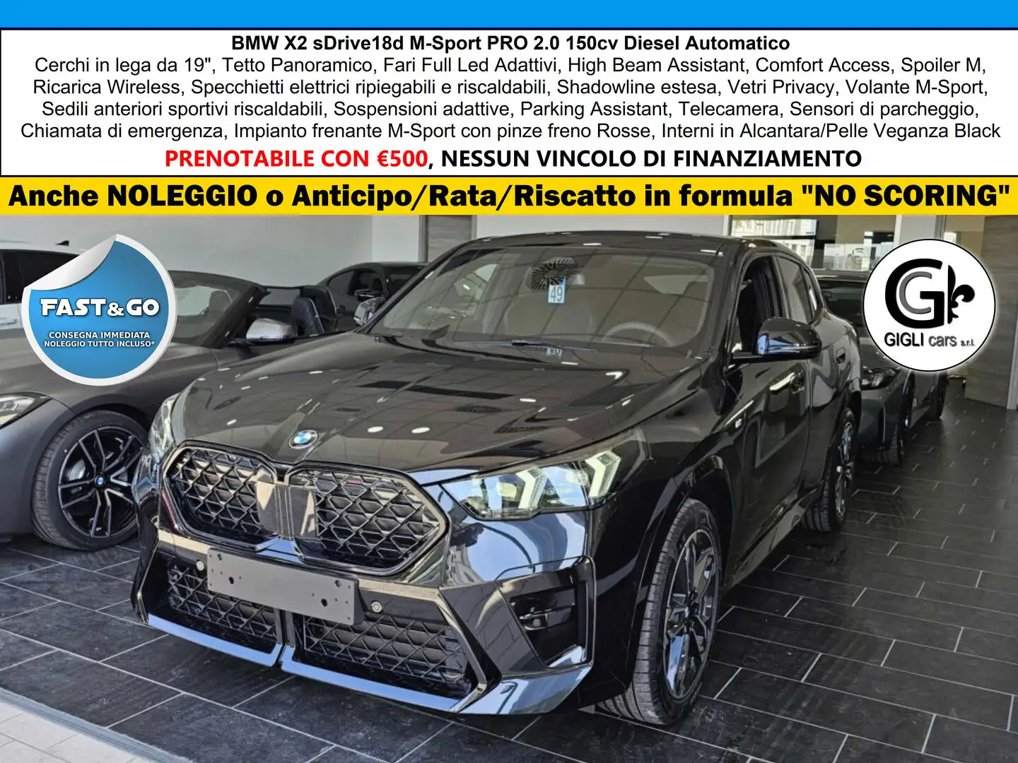 BMW X2 M-Sport PRO Camera Tetto Navi PDC NEW MODEL Negru - 1