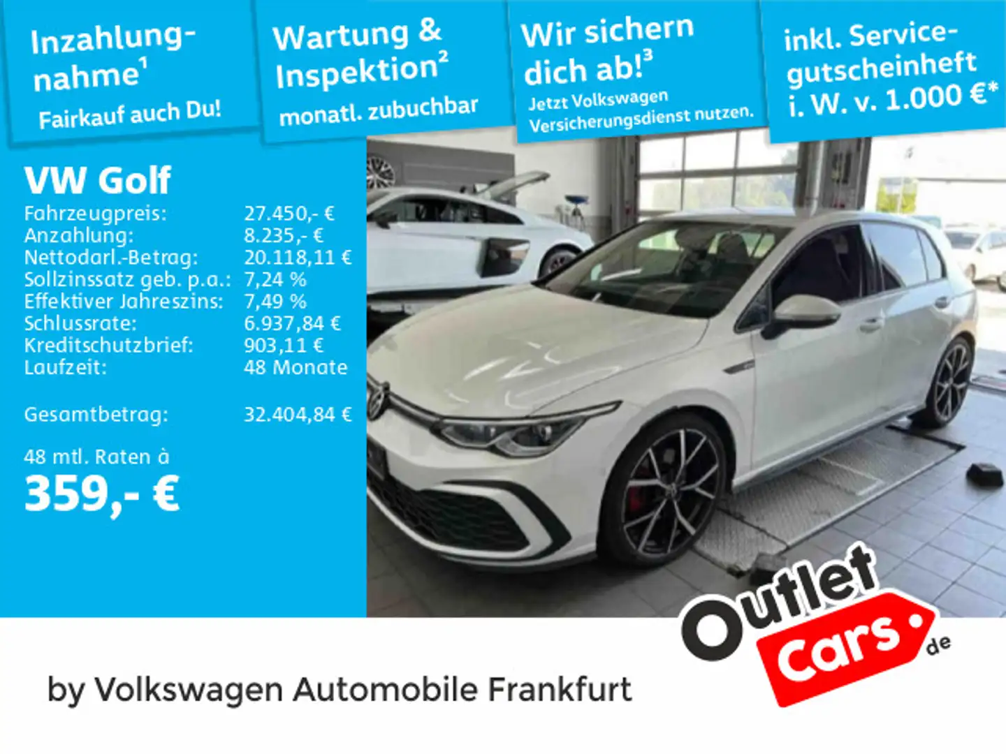 Volkswagen Golf VIII 2.0 TDI DSG GTD Navi IQ.LIGHT - LED-Ma Weiß - 1