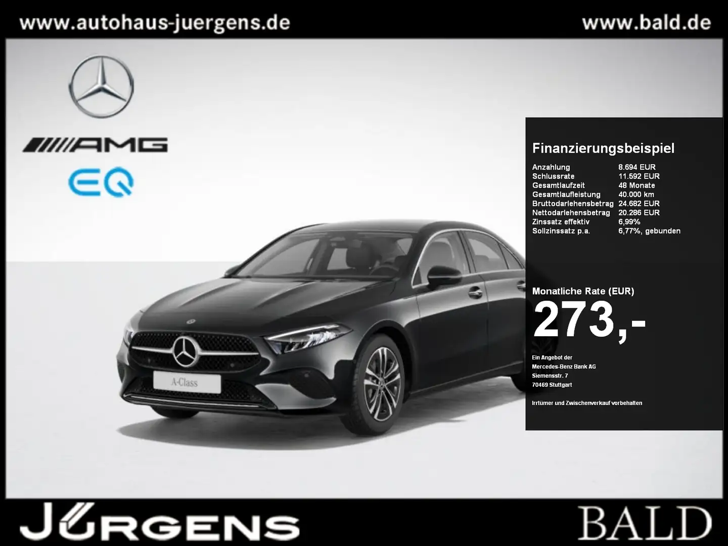 Mercedes-Benz A 180 d Limo Progressive-Advanced/LED/Pano/Cam Schwarz - 1