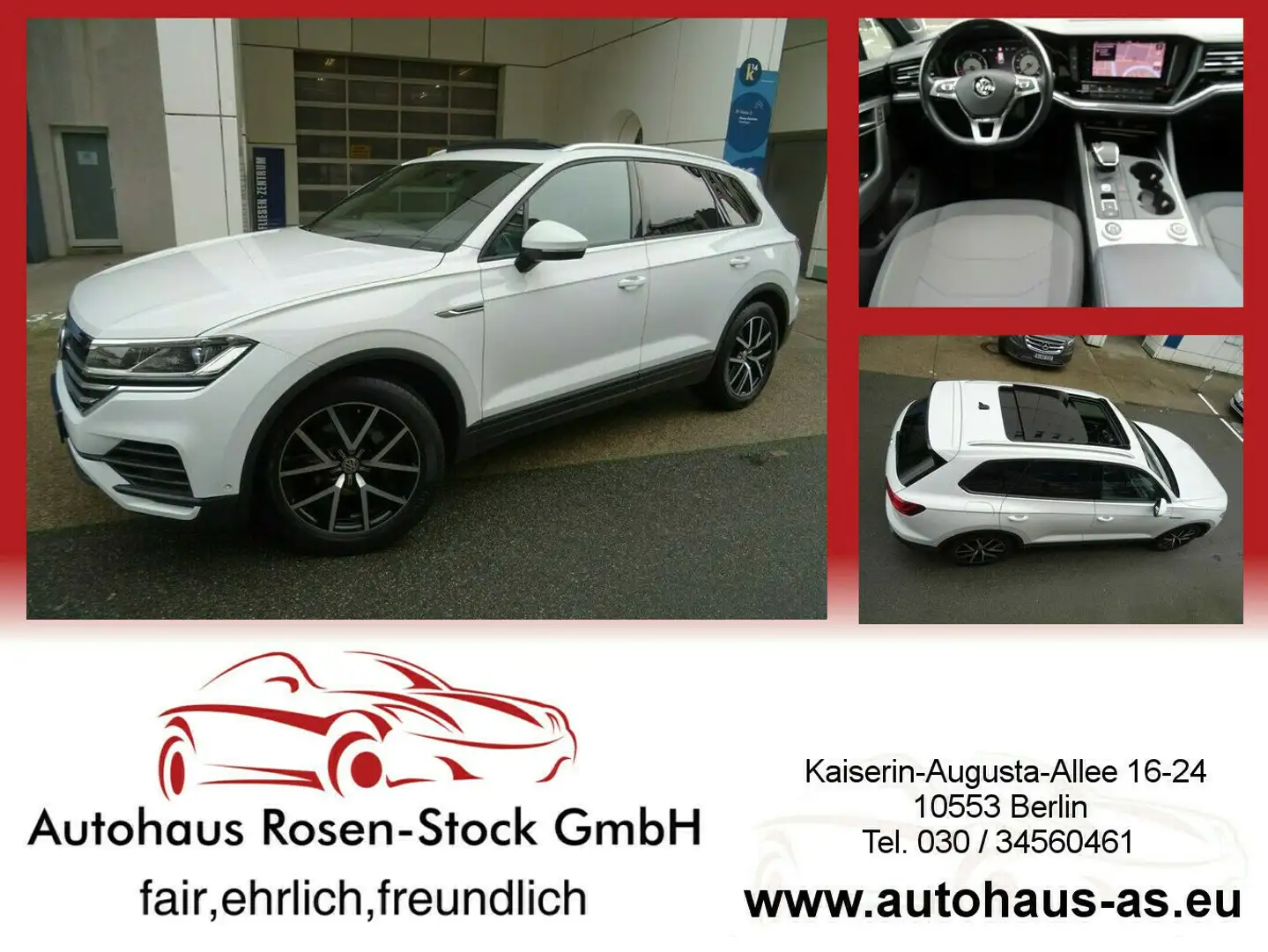 Volkswagen Touareg 3,0 V6 TDI 4Motion,AHK,Panorama,Kamera Wit - 1