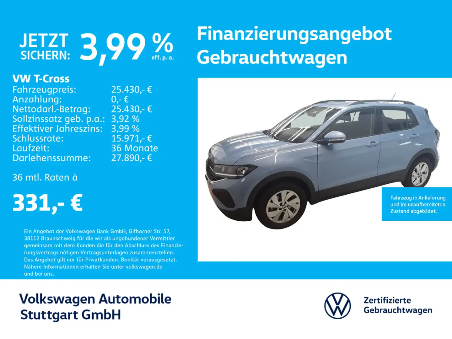 Volkswagen T-Cross T-CROSS 1.0 TSI DSG 85kW Blau - 1