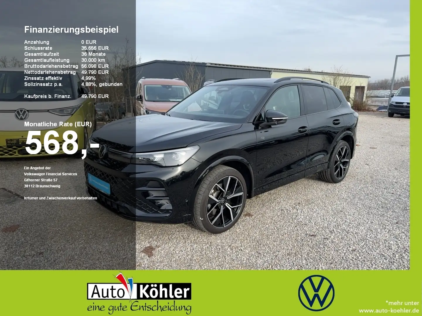Volkswagen Tiguan R-Line TSi DSG 4M Black+Matrix+Pano+ACC Noir - 1