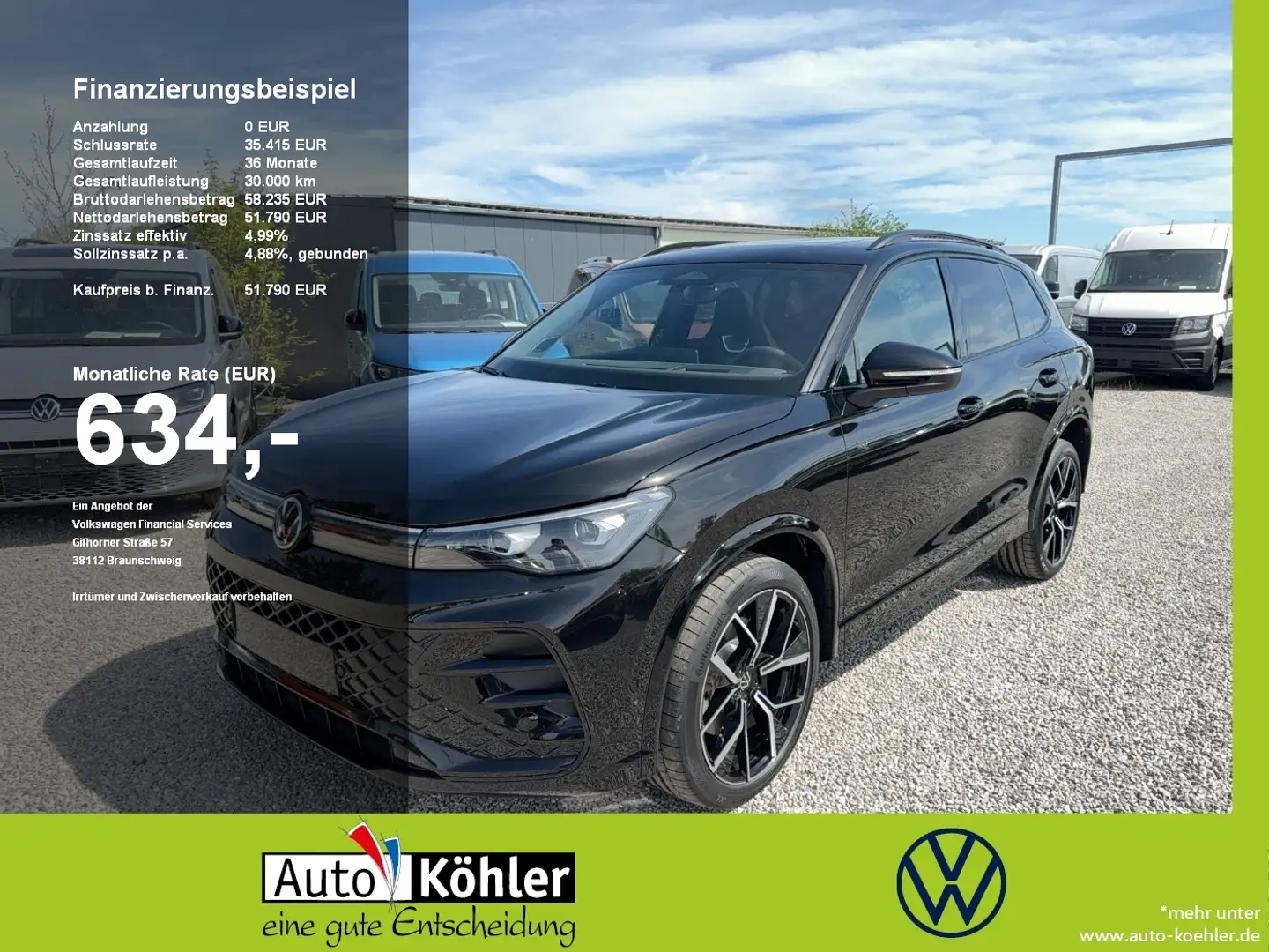 Volkswagen Tiguan R-Line TSi DSG 4M Black+Matrix+Pano+ACC Schwarz - 1